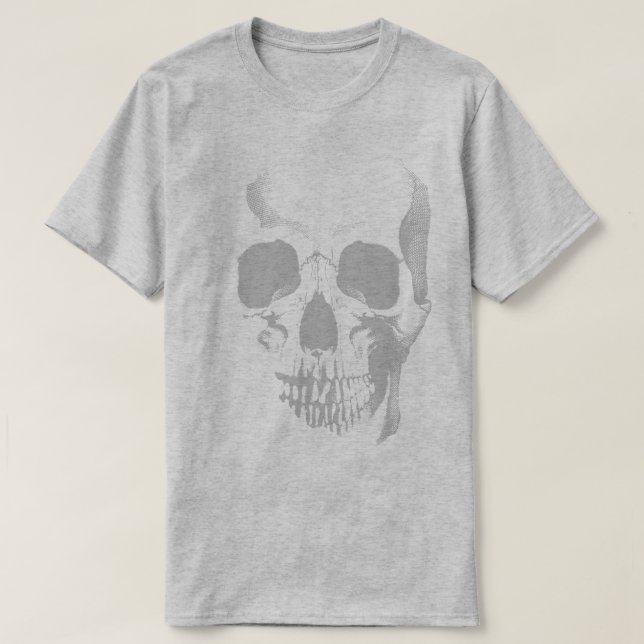 Skull Face Grey T-Shirt (Design Front)