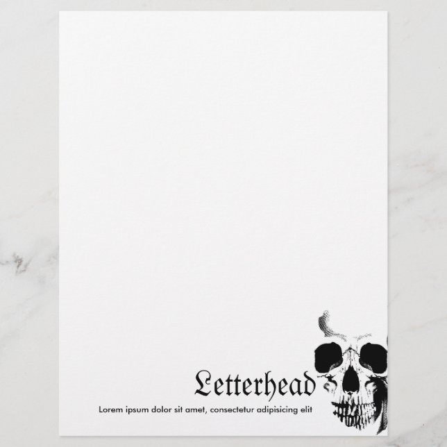 Skull Face Personalised Letterhead (Front)