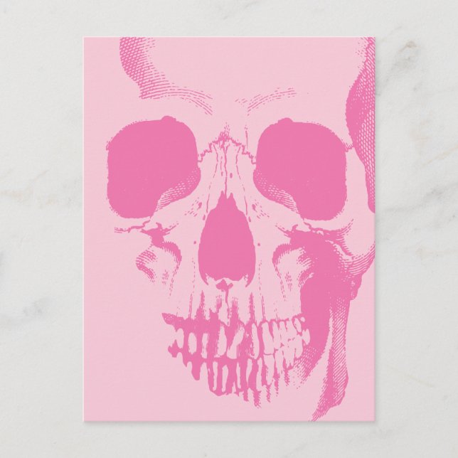Skull Face Pink Postcard (Front)