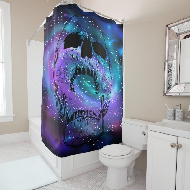 Skull Face Shower Curtain - Screaming Skull (In Situ)