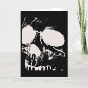 Skull Face Silhouette Grunge Rock Graphic Art Hall Card