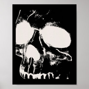 Skull Face Silhouette Grunge Rock Graphic Art Hall Poster