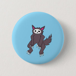 Skull Faced Fantasy Critter 6 Cm Round Badge