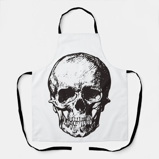 Skull Fantasy Art Rock Punk Heavy Metal Apron (Front)