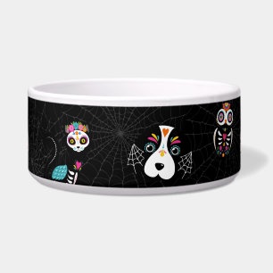 SKULL FIGURE FLORAL BOWL