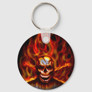 Skull Fire Keychain