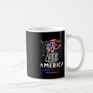 Skull Flag America 4th Of July Independence Day Coffee Mug