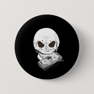 Skull Flame 6 Cm Round Badge