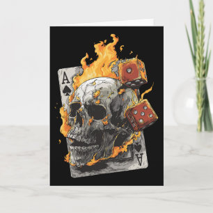 Skull Flames Dice Playing Cards Poker Tarot Skelet