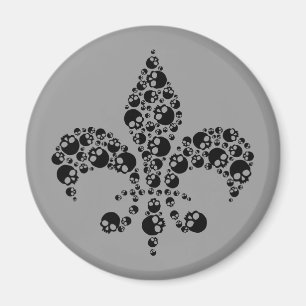 Skull Fleur De Lis Magnet