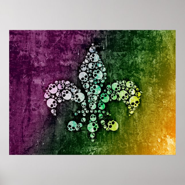 Skull Fleur De Lis Poster (Front)