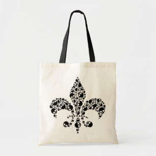 Skull Fleur De Lis Tote Bag