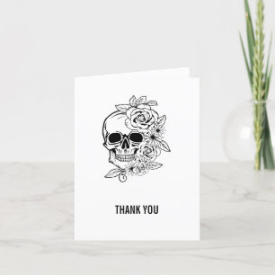 Skull Floral Art Thank You Card