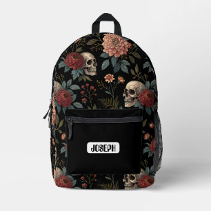 Skull Floral Dark Backpack