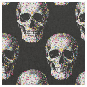 Skull Floral Dia de los Muertos Day of the Dead Fabric