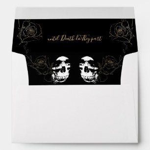 Skull Floral Gothic Wedding Envelope