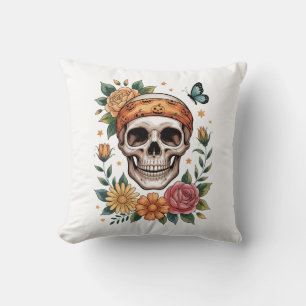 Skull Floral Halloween Spooky Cushion