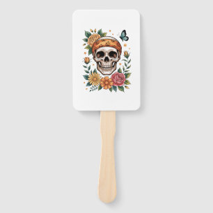 Skull Floral Halloween Spooky Hand Fan