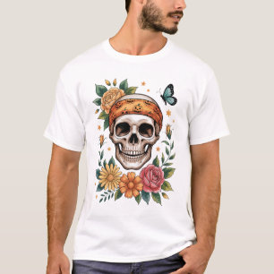 Skull Floral Halloween Spooky T-Shirt