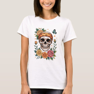 Skull Floral Halloween Spooky T-Shirt