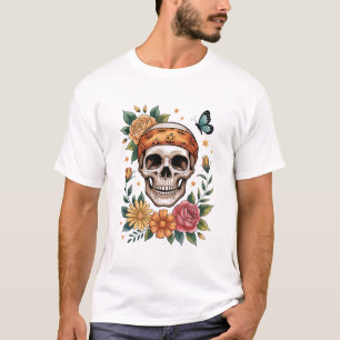 Skull Floral Halloween Spooky T-Shirt