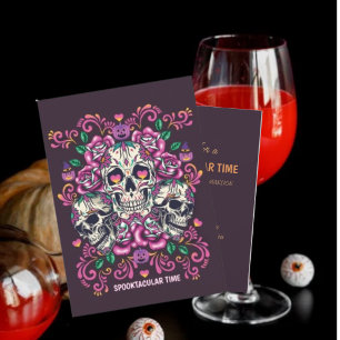 Skull floral Party Planner Invitation