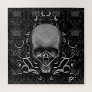 skull Floral pattern Jigsaw Puzzle