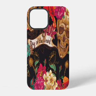 Skull Flowers Day Dead Background iPhone 12 Case