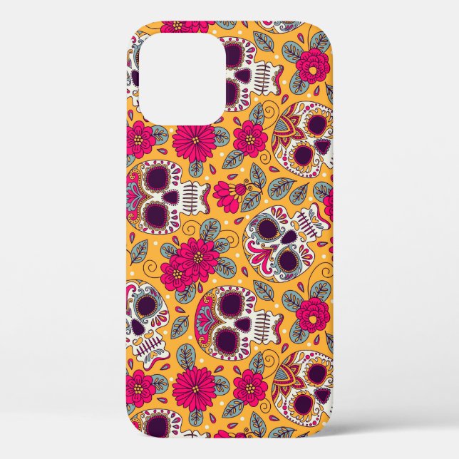 Skull Flowers: Mexican Day Background Case-Mate iPhone Case (Back)