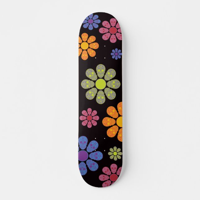 SKULL FLOWERS PRO BOARD SKATEBOARD (Front)