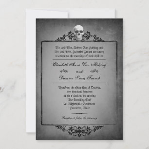 Skull Frame Halloween Wedding Invitation