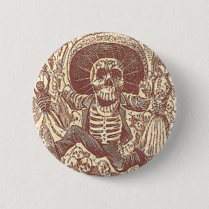 Skull from Oaxaca, La Calavera Oaxaqueña 6 Cm Round Badge