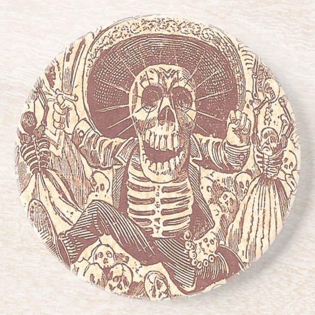 Skull from Oaxaca, La Calavera Oaxaqueña Coaster (Front)