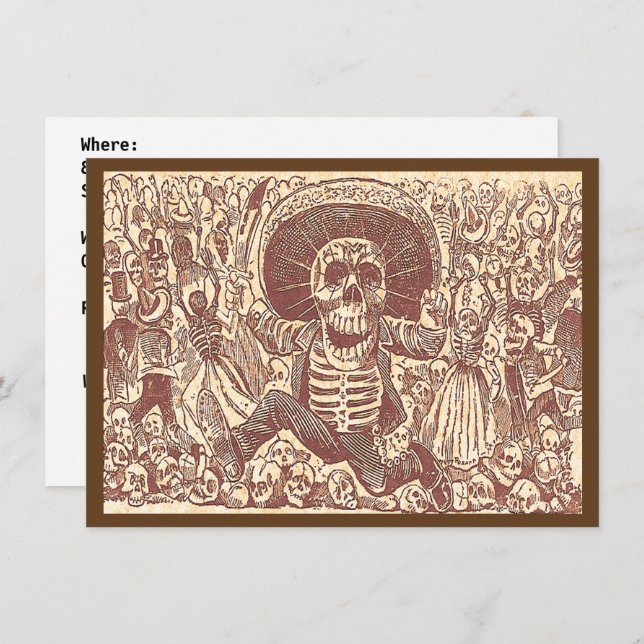 Skull from Oaxaca, La Calavera Oaxaqueña Invitation (Front/Back)