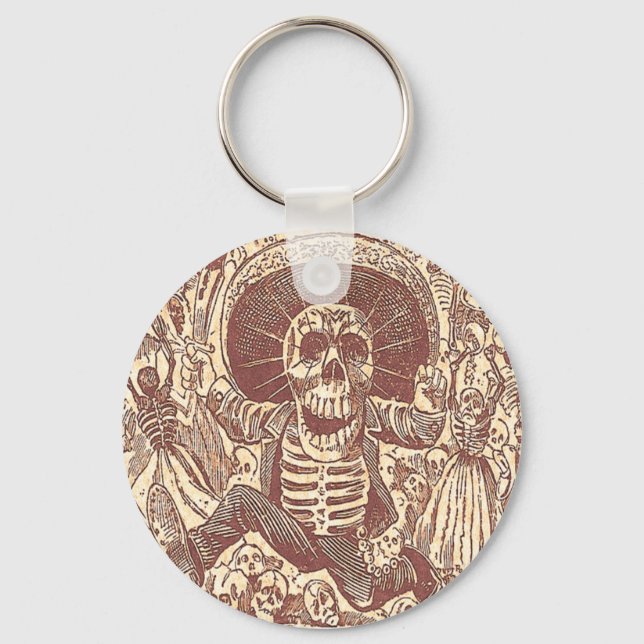 Skull from Oaxaca, La Calavera Oaxaqueña Key Ring (Front)