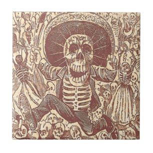 Skull from Oaxaca, La Calavera Oaxaqueña Tile