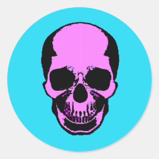 Skull Frontal Round Sticker