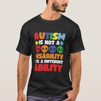 Skull Funny Autism Awareness For Mum Dad Kids Long T-Shirt