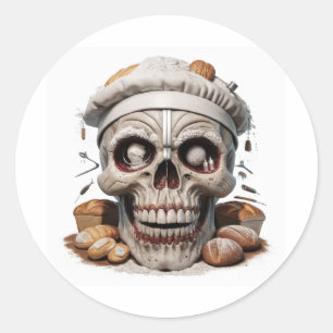Skull funny classic round sticker