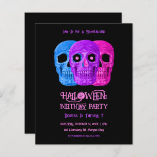 Skull Funny Gothic Pink Halloween Birthday Budget
