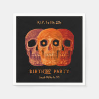 Skull Funny Orange Gothic Birthday RIP To His 20s