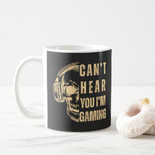 Skull Gamer Art – Can’t Hear You Coffee Mug