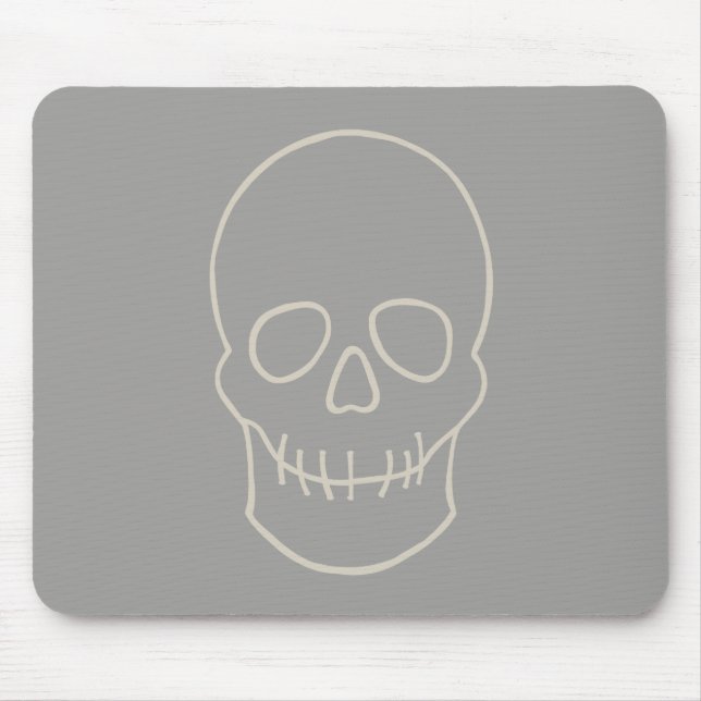 Skull - Ghost Grey and Bone White Mouse Pad (Front)