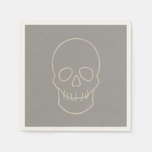 Skull - Ghost Grey and Bone White Napkin