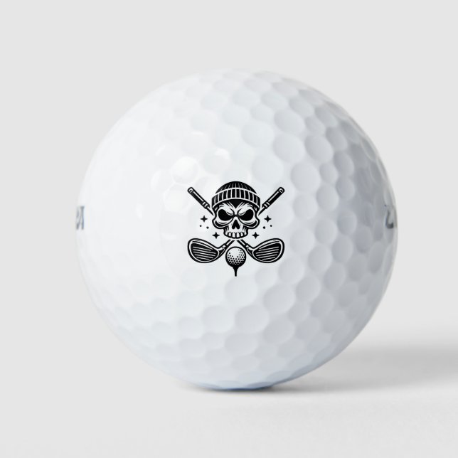 Skull Golf, Golfing T shirt Golf Balls (Front)