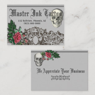 Skull Gothic Business Card 3 1/2" x 2 1/2"