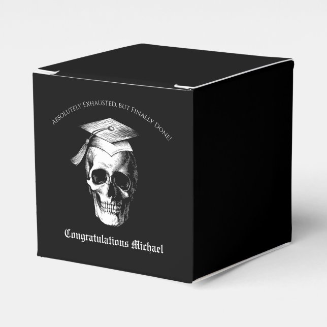 Skull Gothic Graduation Party Radiology Favour Box (Front Side)