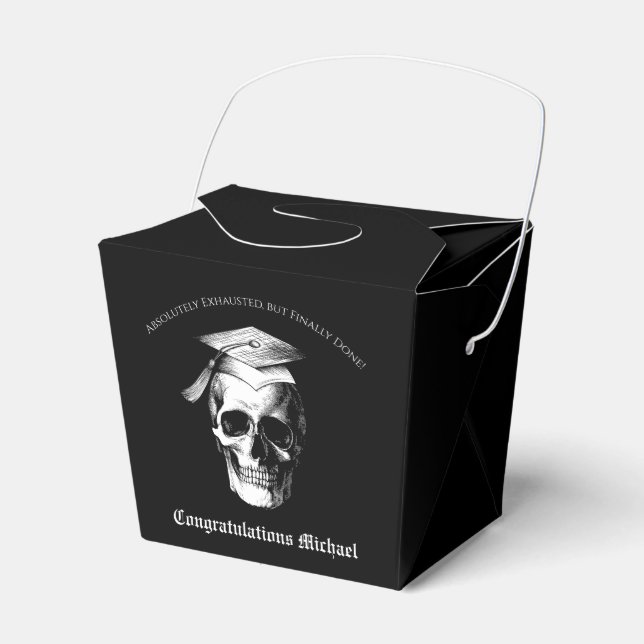 Skull Gothic Graduation Party Radiology Favour Box (Front Side)