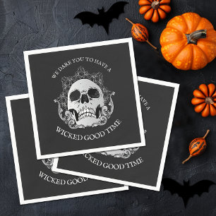 Skull Gothic Halloween Party Napkin