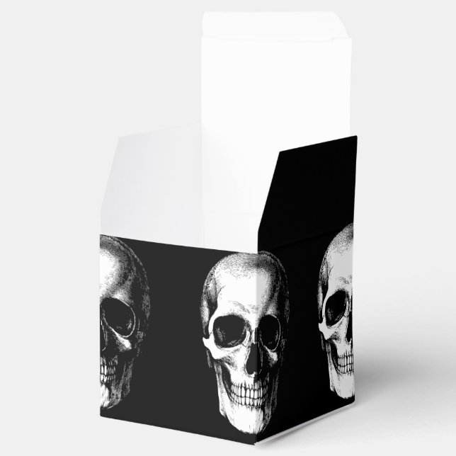 Skull Gothic Halloween Wedding Favour Boxes (Opened)